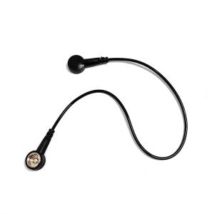 Black 30cm ESD Grounding Cable Wire With Both Ends Button For Cleanroom Antistatic Mat/ESD Wrist Strap