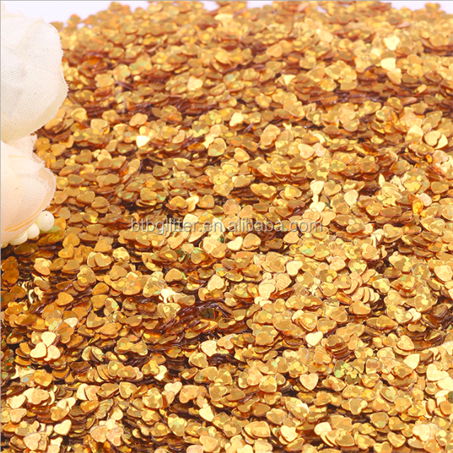 Thousand Choices Offered Sequins 3mm Peach Heart Shape Mixed Glitter PVC Material for Artware