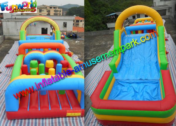 Buy Customized Interactive Inflatable Obstacle Course Game With Inflated Pool at wholesale prices