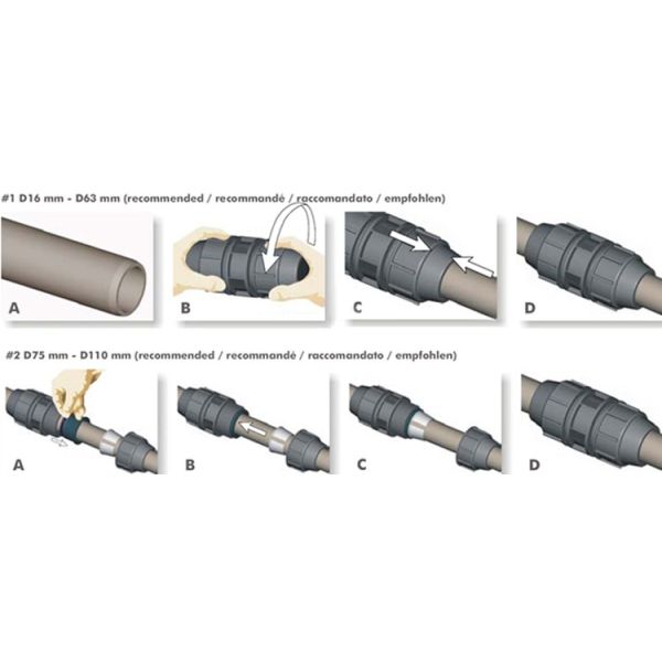 ISO Approved PP Compression Fitting , Polypropylene Coupling For Water Supply