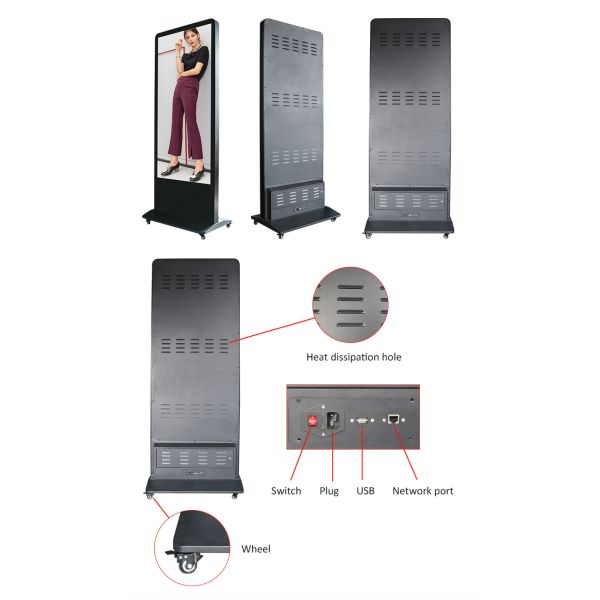 Floor Standing Mirror Led Poster P2.5 SMD2121 LED Panel Screen