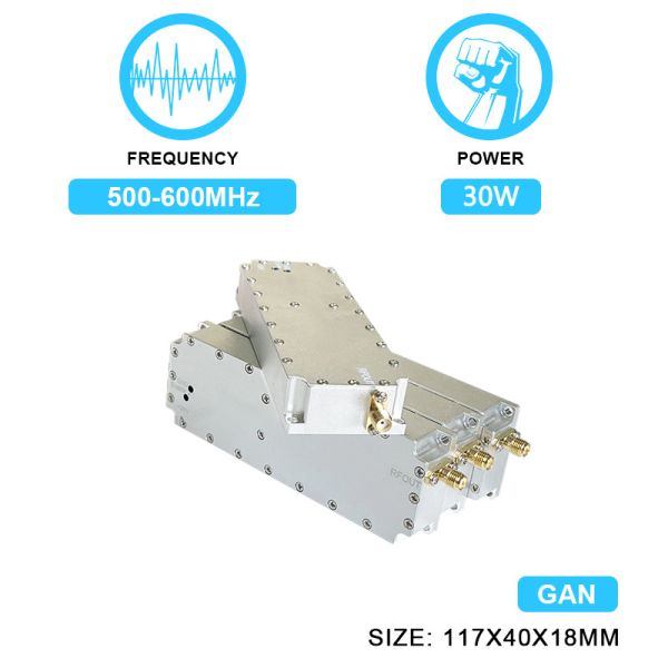 30W 500-600MHz Anti Fpv Drone System Uav Jamming Device RF Power Amplifier Module Anti-Drone Module With GAN And Isolation Protector