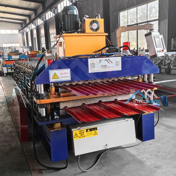 Double Layer Steel Roof Roll Forming Machine with 5.5 KW Power and 15-16 Stations
