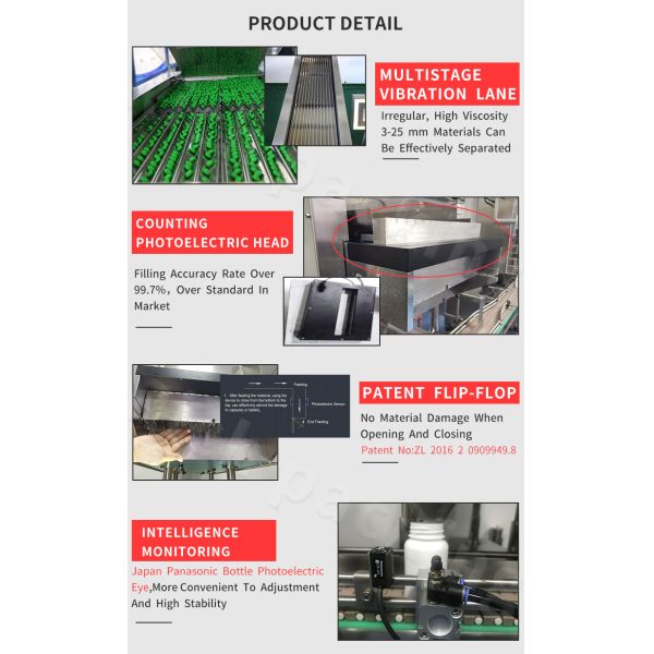 RQ-DSL-12 Multistage Vibration Automatic Supplements Tablets Counting Machine