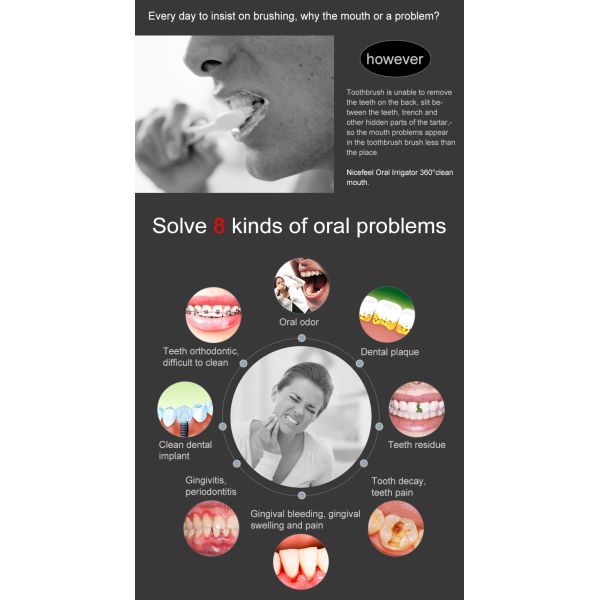 Nicefeel Handheld Smart Water Flosser 3 Working Modes Electric Standard