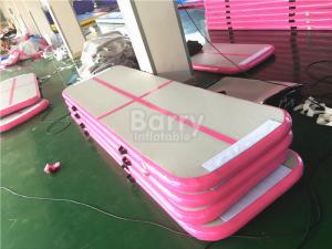 Quality OEM & ODM 3m or 6m Long Pink Inflatable Tumble Track Air Floor Pro For Gym for sale