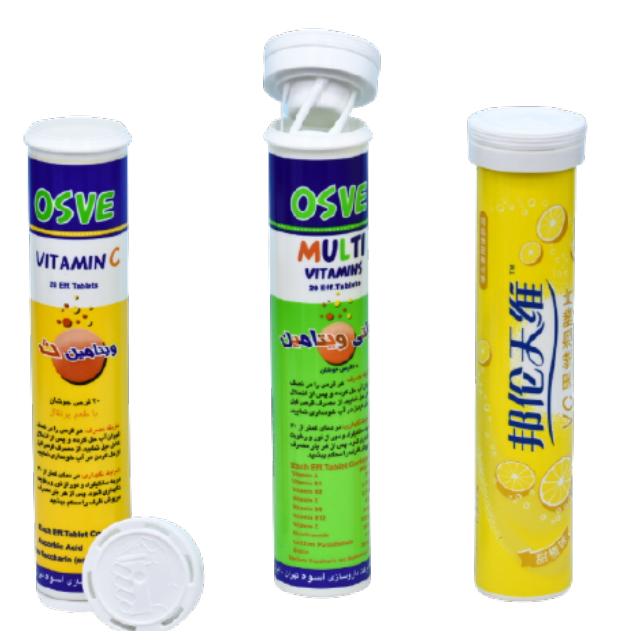 Small Tube Custom Color Plastic Bottles for VC Effervescent Tablets Capsule Container
