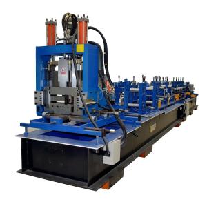 Quality Full Automatic Z Purlin Roll Forming Machine With Punching PLC Control System for sale