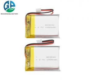 China High Capacity Lithium Polymer Rechargeable Battery Li-Ion  803040 3.7v 1000mAh on sale