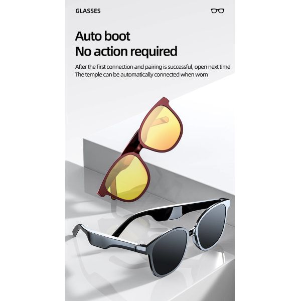 Handsfree smart sunglasses built in double speakers touch control for outside sport