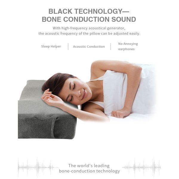 T090 Jacquard Fabric Inner Cover Memory Foam Pillows Ergonomic Sleeping Bone Conduction Type
