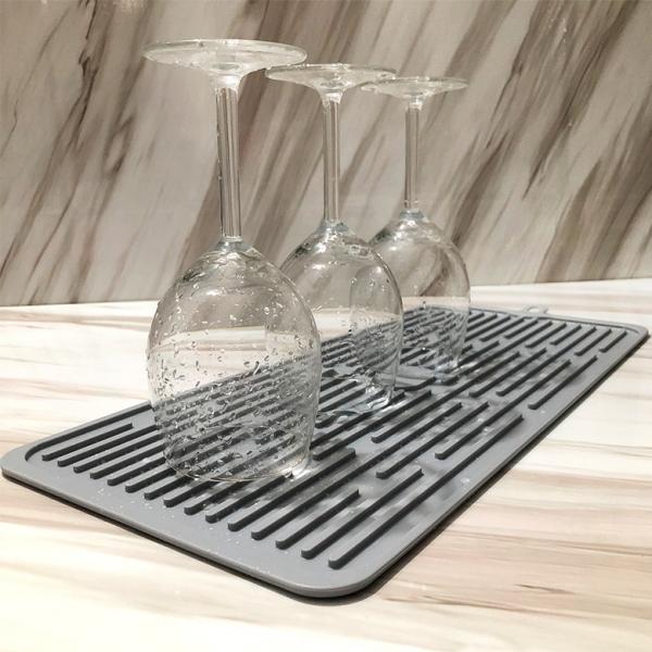 Amazon Original Drying Mat Silicone Dishes Drying Kitchenware BPA Heat Resistant Folding Dining Table Custom Dish Draining