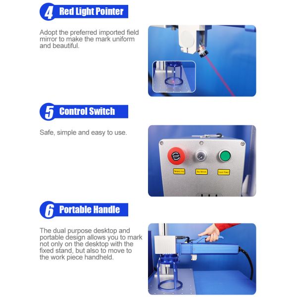 Desktop Handheld Fiber Laser Marking Machine Portable Laser Etcher For Metal