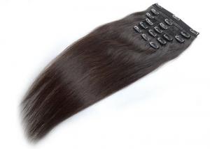 China Strong Weft Virgin Human Hair Clip In Extensions Full Cuticles Attached No Shedding on sale