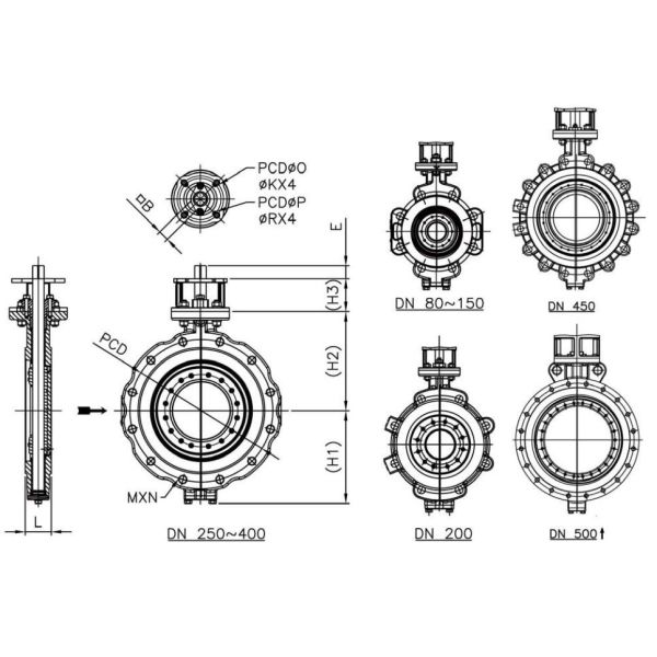 Lug Type Wafer Butterfly Valve , Triple Eccentric Butterfly Valve Class 150