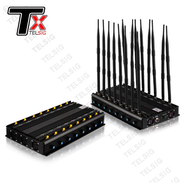 High Quality Desktop 16 Band Cell Phone 2G 3G 4G GPS VHF UHF Lojack 5G Jammer Wifi Signal Blocker For Home