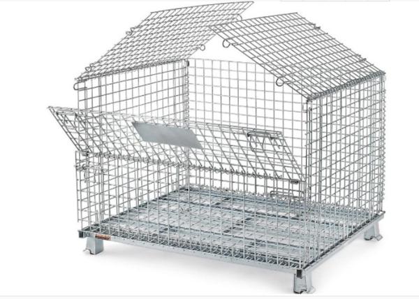 Buy Square Hole Foldable Welded Wire Mesh Turnover Box For Warehouse / Workshop at wholesale prices
