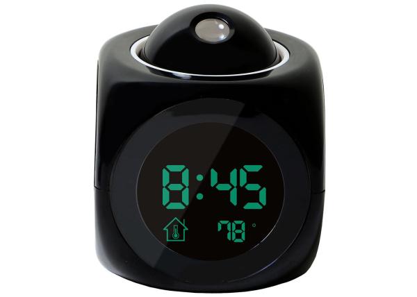 Buy 7.5*7.5cm Multifunction Vibe LCD Talking Projection Alarm Clock Time & Temp Display Calendar/Temperature/Time Display at wholesale prices