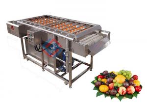 China Stainless Steel Automatic Fruit Brush Washing Machine / Peach Red Dates Cleaning Equipment on sale