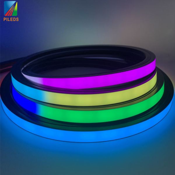Digital Addressable LED Neon Rope Light Strip Programmable 12v Black Silicone Material