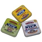 Embossed Thayer Tin Square Tin Container Small Mint Tin Box with Hinge