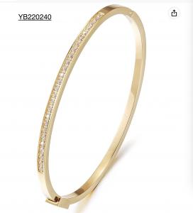 Quality Bling Bling All Rhinestone Snap On Gold Bracelet Charm Bracelets For Women for sale