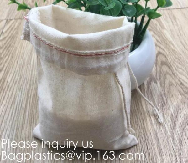Cotton Reusable Grocery Bags, Produce Bags, Jewelry Pouch, Muslin Brewing bags, Linen Sachet bags, Spice bags, Christmas