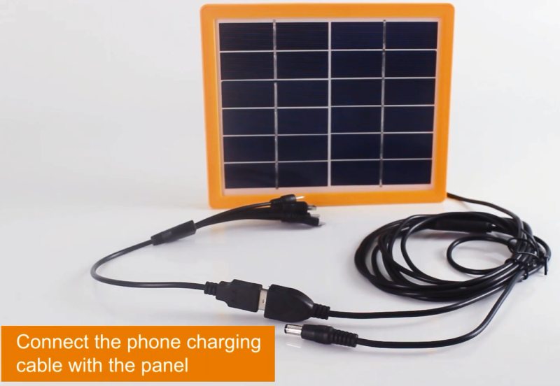 LiFePO4 Solar Home Lighting Systems 3000mAh 3W 1 Lamp Remote Control