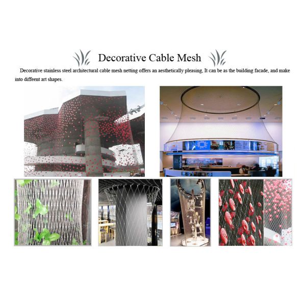 1mm Stainless Steel Cable Mesh Hole Size 7 × 7 7 × 19 1 × 19cm Strong Flexible