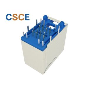 RoHS CE Stacked RJ45 Connectors 2*1 Ethernet RJ45 Modular Female Pcb Jack