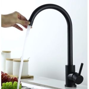 Quality Black Baking Varnish Cold SUS304 Hot Water Kitchen Faucet for sale