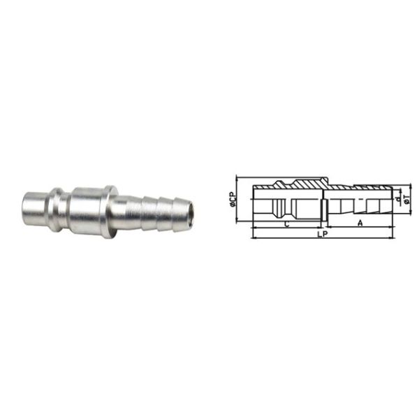 Durable Professional Pneumatic Push Fit Connectors 8.2 mm ISO 6150B Standard