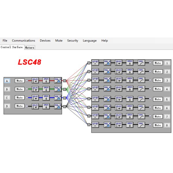 682ms Digital Sound Processor / 4 input , 8 Output Digital Signal Processor For Concert And Living Show