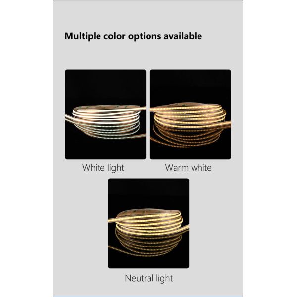 5 Meter Linear Cob Led Light Strip 12v 528 Leds/M High Brightness Adjustable