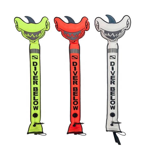 Buy Big head shark Safety Signal SMB  Diving Surface Marker Buoy  With Over pressure release valve at wholesale prices