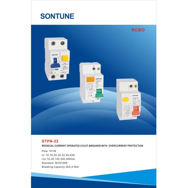 2P White Residual Current Circuit Breaker With Overcurrent Protection STRN -32