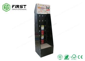 China Custom Matte Black Folding Corrugated Cardboard POP Displays Hook Display on sale