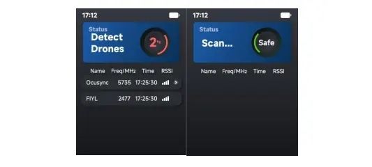 Wearble Drone Detector 2.4G 5.8g IP65 With Direction Finding Antenna Body Worn Device