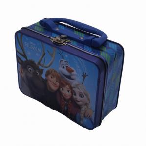 Quality Disney Tin Lunch Box Customized Size With Handle Cookie Biscuit Tin Packaging for sale