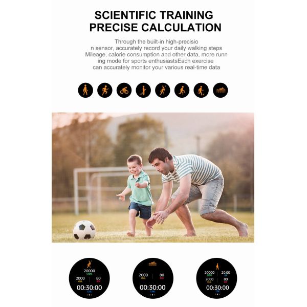 Leather Strap Smart Sport Watch Calorie Consumption Blood Pressure Monitor For Women Men