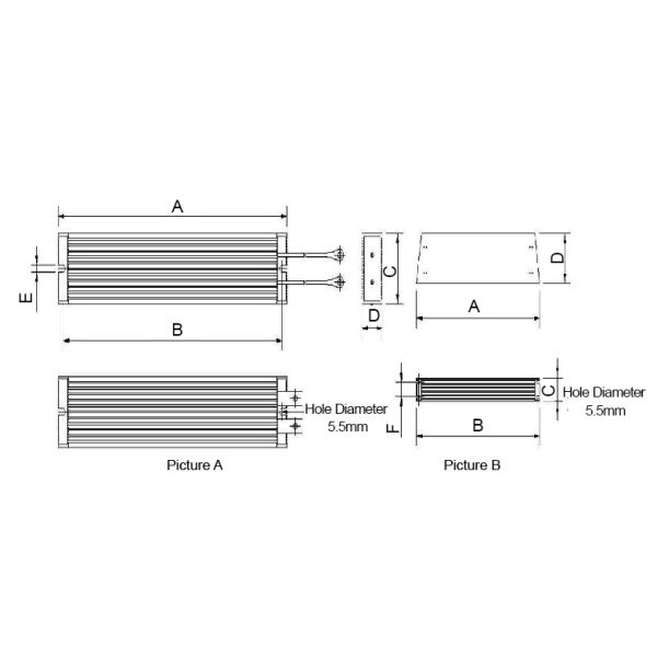 Aluminum Housed Wirewound Dump Load Resistor / Starting Resistance For Elevator