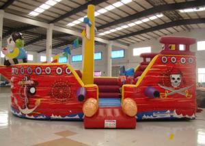 Quality Double Stitching Pirate Bounce House , Pirate Ship Inflatable Bouncer for sale