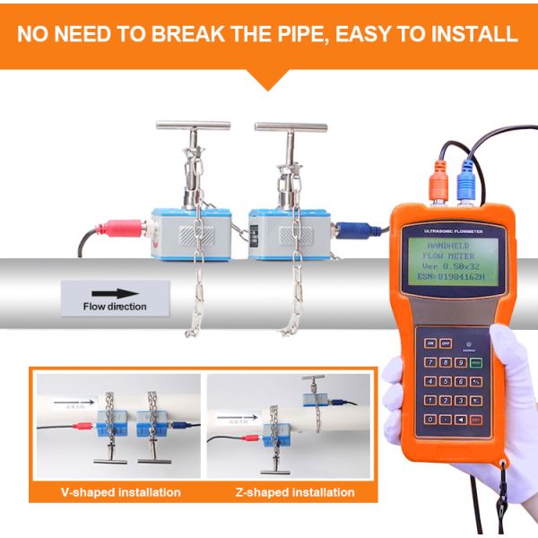 Shengda 15-700mm Digital Handheld Ultrasonic Flowmeter Price