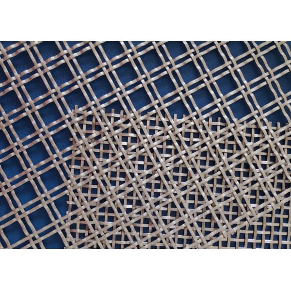 Stainless Steel Bronze Architectural Mesh Round Flat Wire Intersect