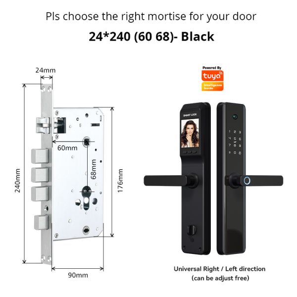 Fingerprint Tuya Wifi Smart Door Lock With Camera Smart Digital Intelligent Door Lock