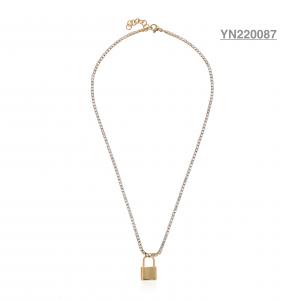 China Jewelry Collection vintage lock pendant torque 18k Gold Stainless Steel Necklace on sale