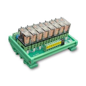 Quality 8 Ways Pluggable Relay Module PLC Output Amplifier Board DC 12V 24V for sale
