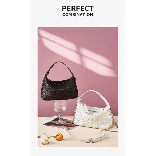 Other Pattern Type Genuine Leather Woven Purses For Ladies Chain Shoulder Messenger Bag