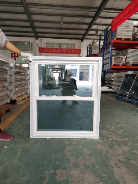 Buy White UPVC Double Hung Window Grill Design With Insect Screen at wholesale prices