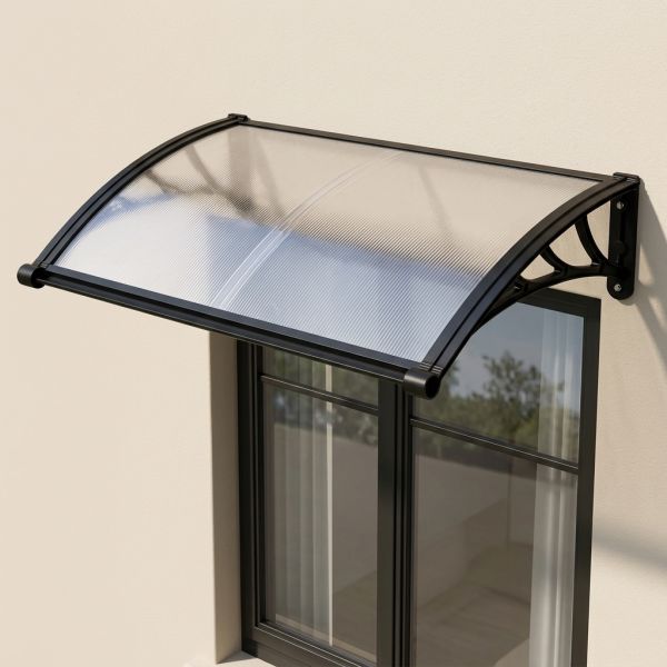 Wall-mounted Polycarbonate canopy built for window awning projects delivering effective sunshade and sturdy construction